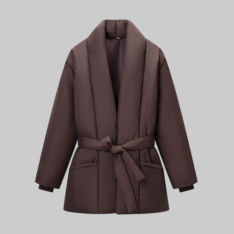 Belted Lapel Collar Coat
