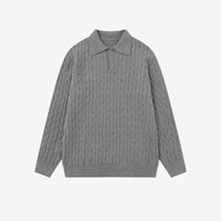 Gerippter Polopullover