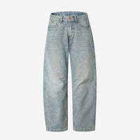 Eisblaue Straight-Leg-Jeans