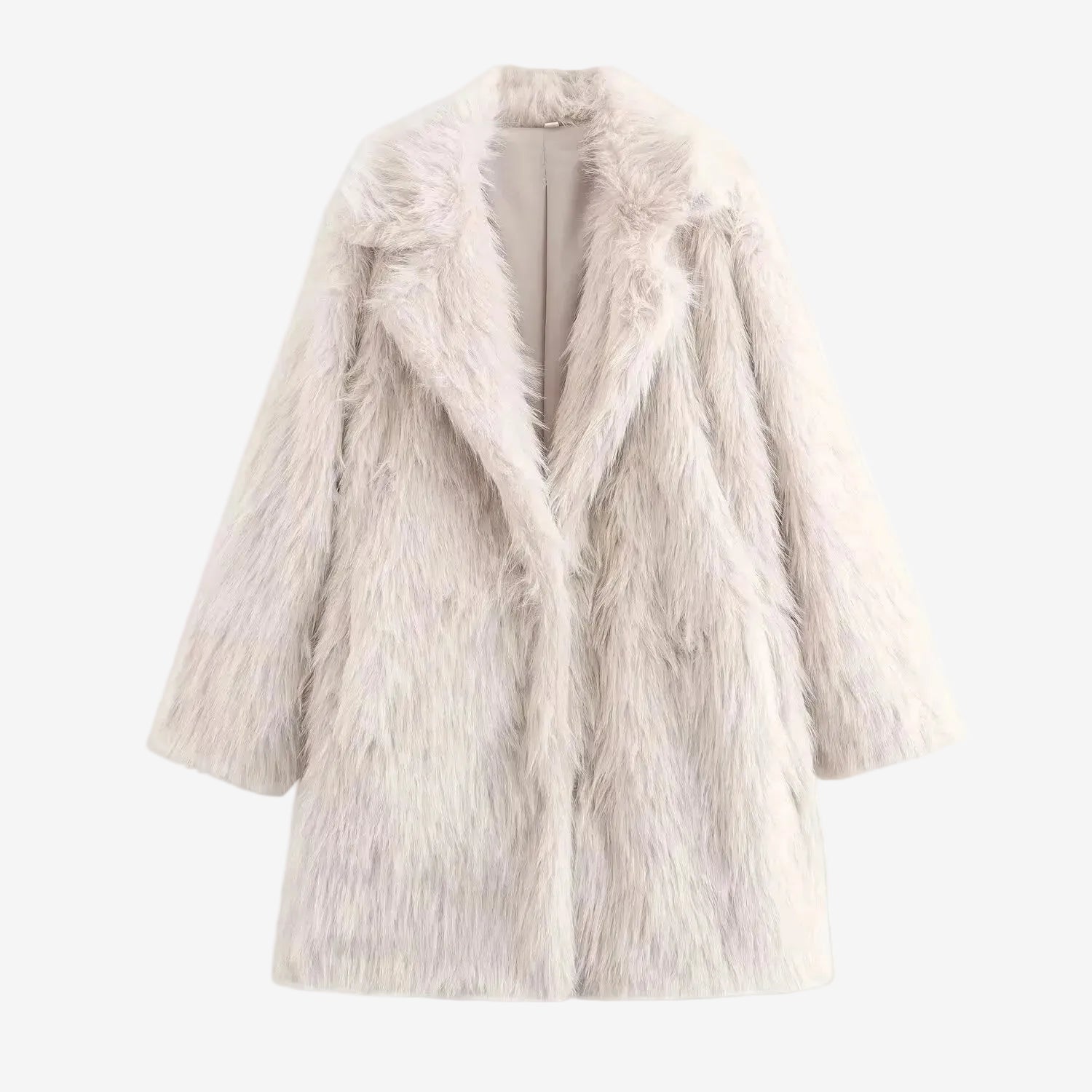 White Fake Faux Coat