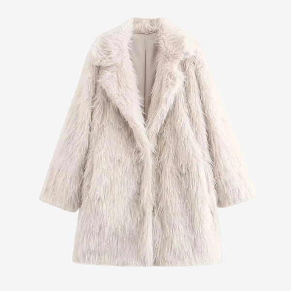 White Fake Faux Coat