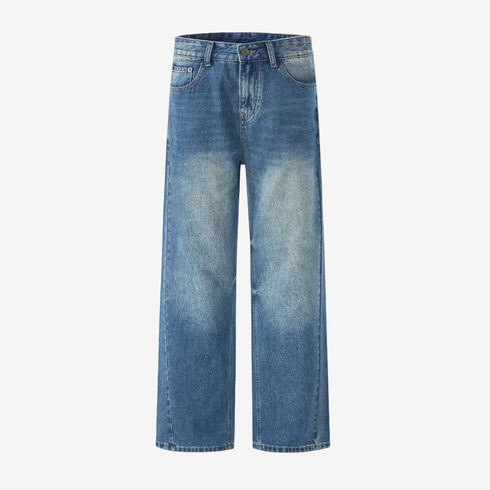 Washed Straight Leg Denim