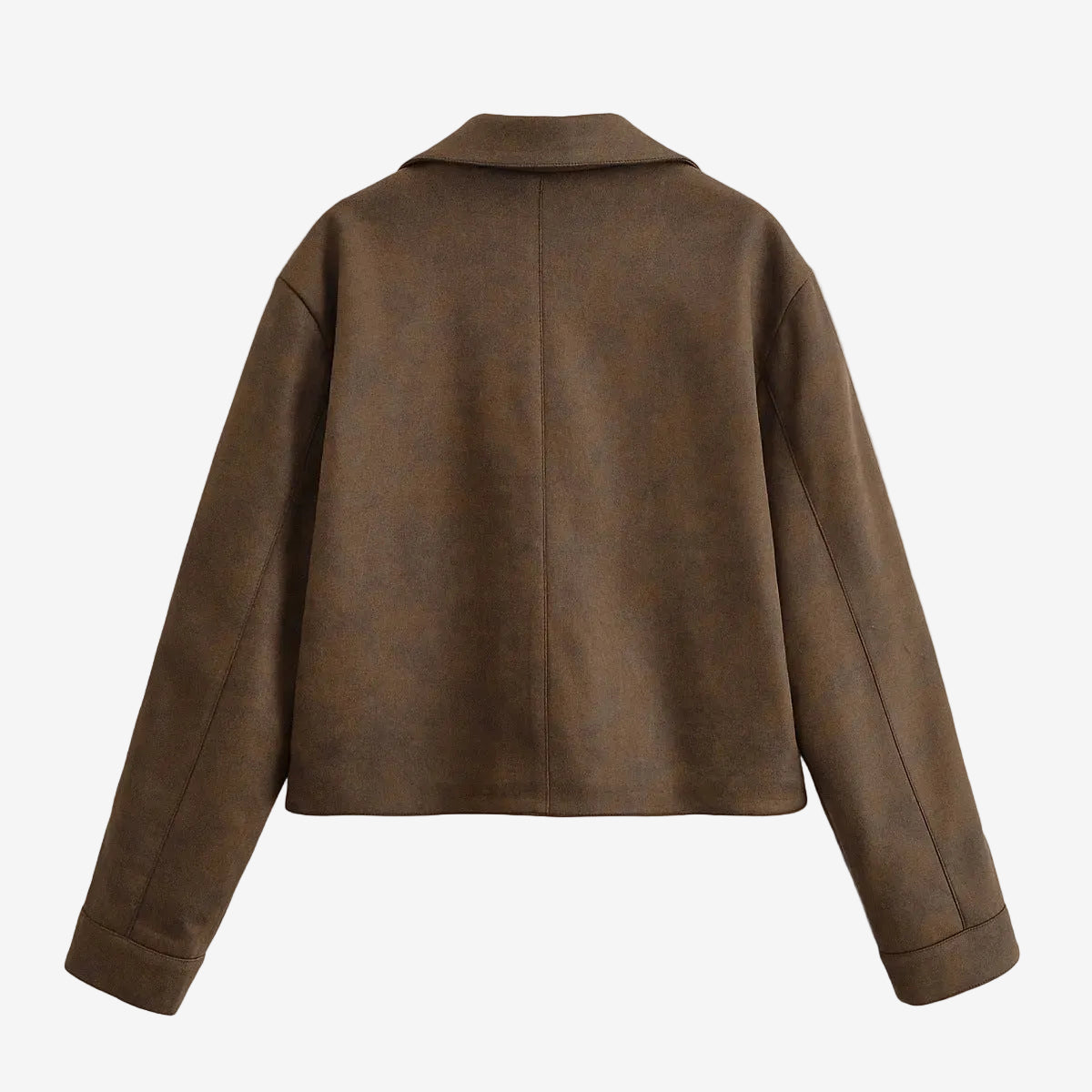 Dark brown flip collar jacket