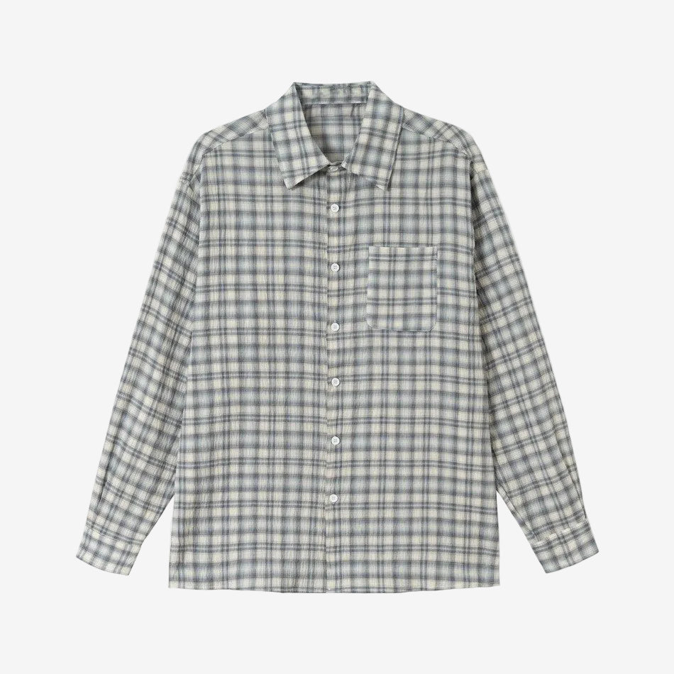 Langärmeliges Gitter-Poloshirt