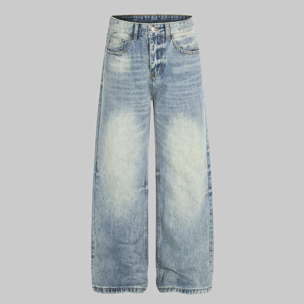 Blue Distressed Baggy Denim
