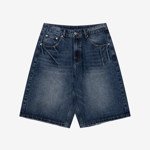 Black denim shorts