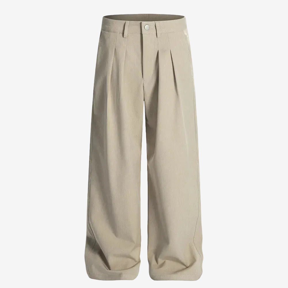 Pleated straight Leg Trousers