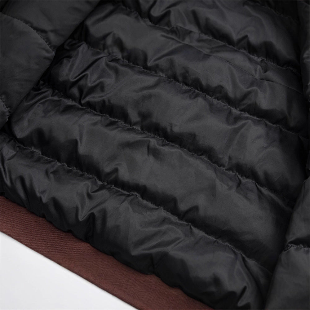 Brown Loose Fit Hood Coat