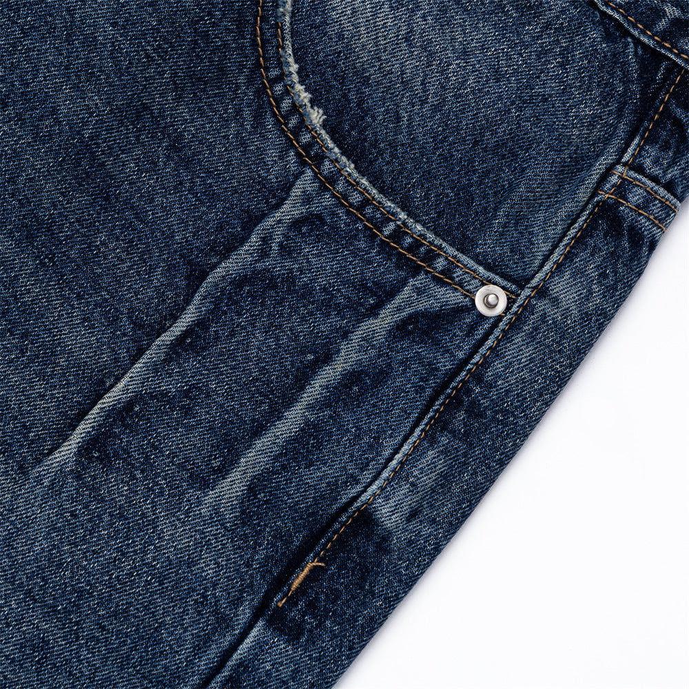 Black denim shorts