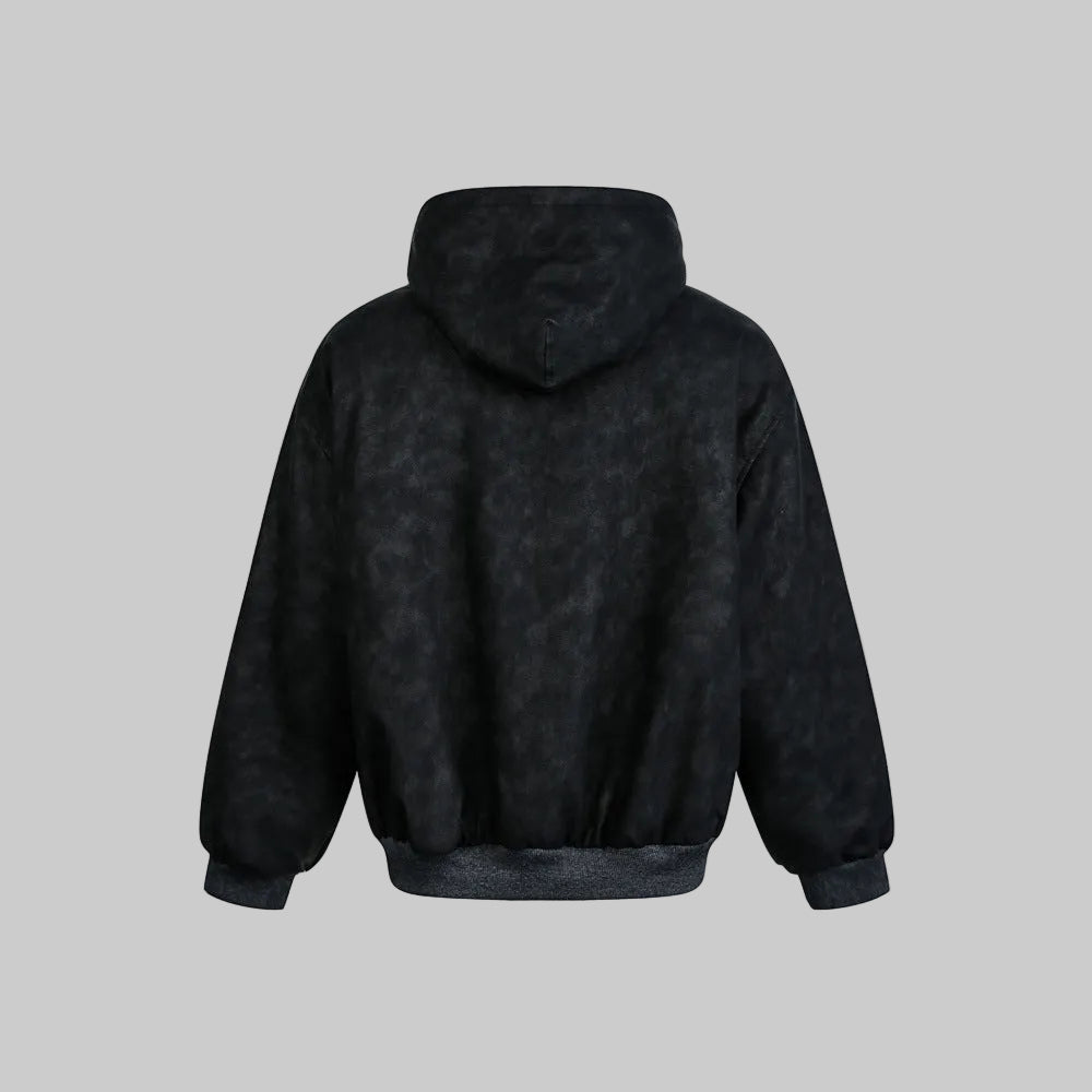 Black reversible outerwear jacket