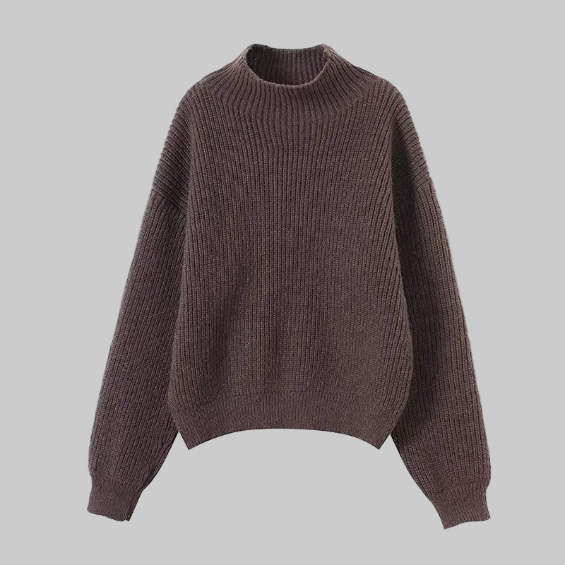 Brown Collard knit Sweater