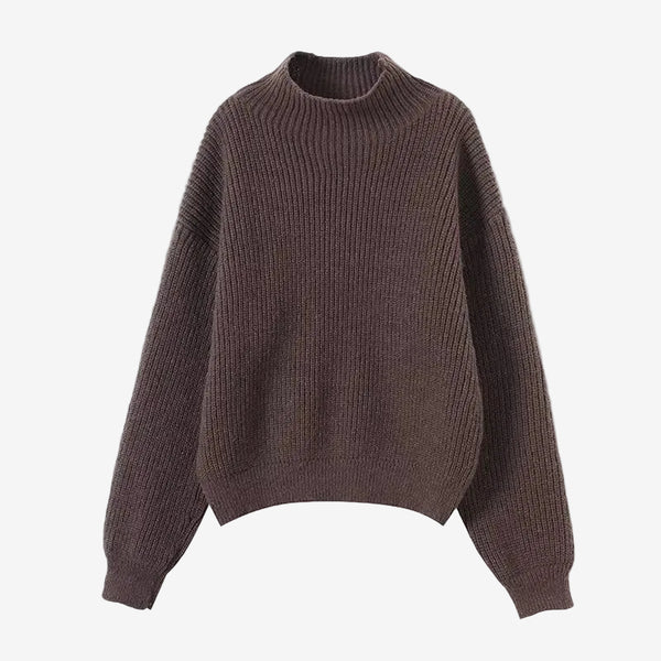 Brown Collard knit Sweater