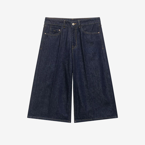 Street casual long denim shorts