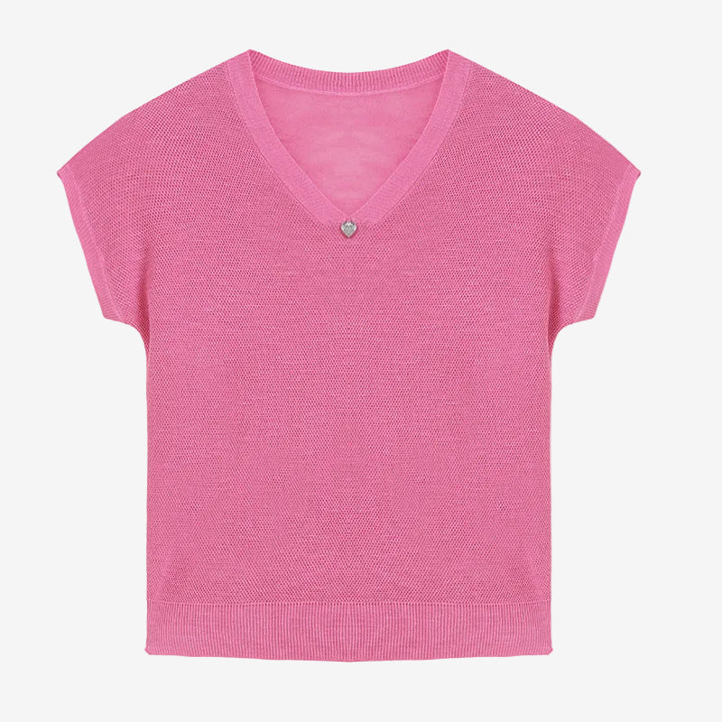 Sleeveless V-neck top