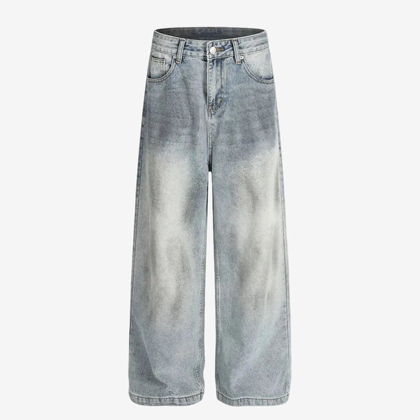 Sunfaded blue baggy denim