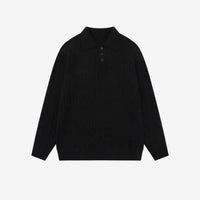 Gerippter Polopullover