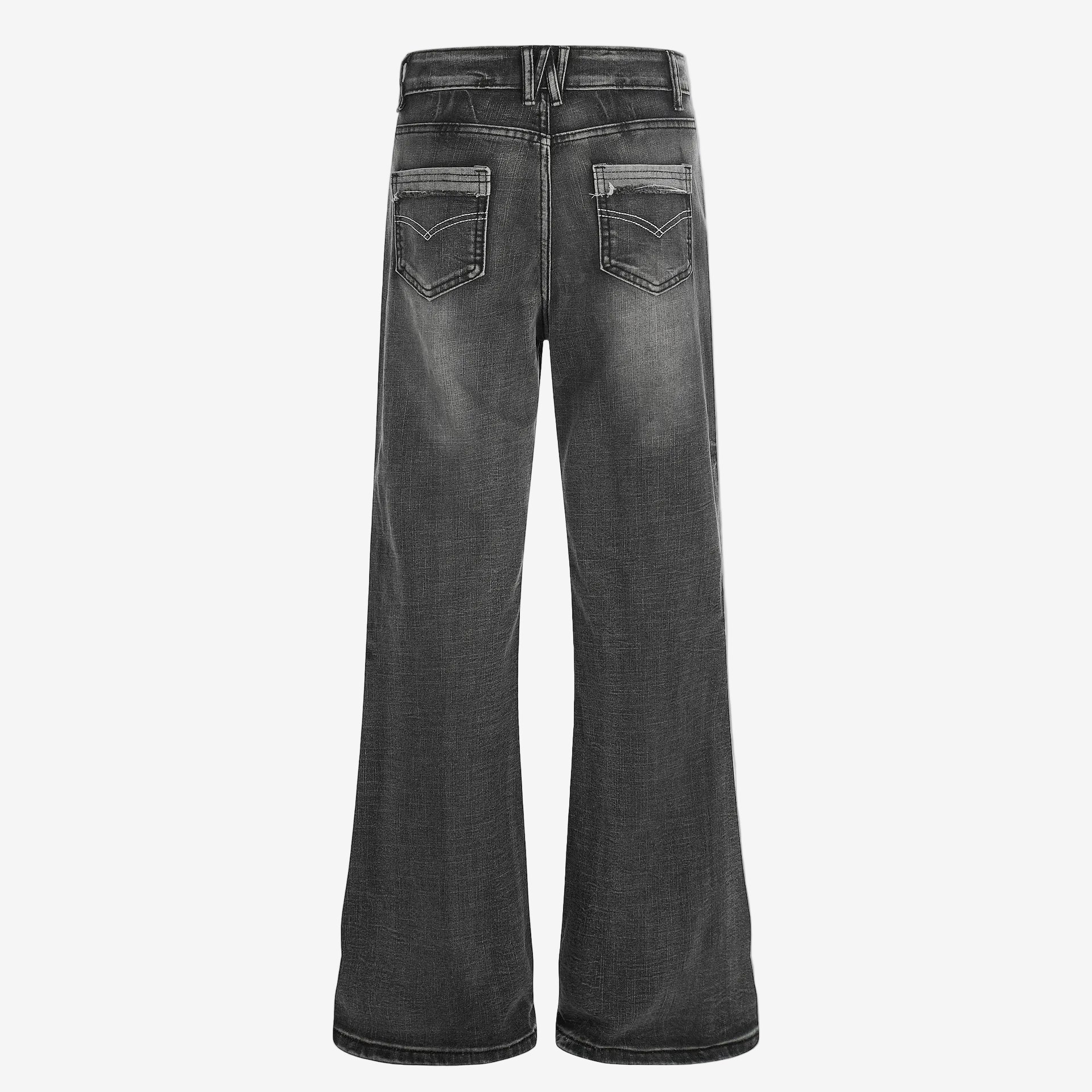 Washed micro flared denim