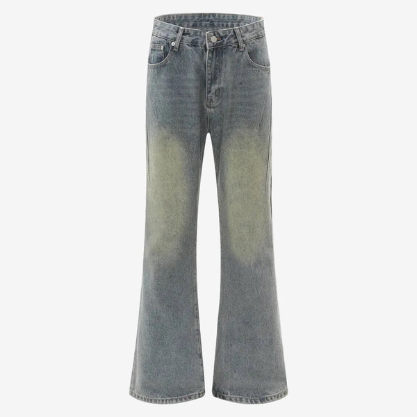 Blaue gewaschene Micro Flared Jeans