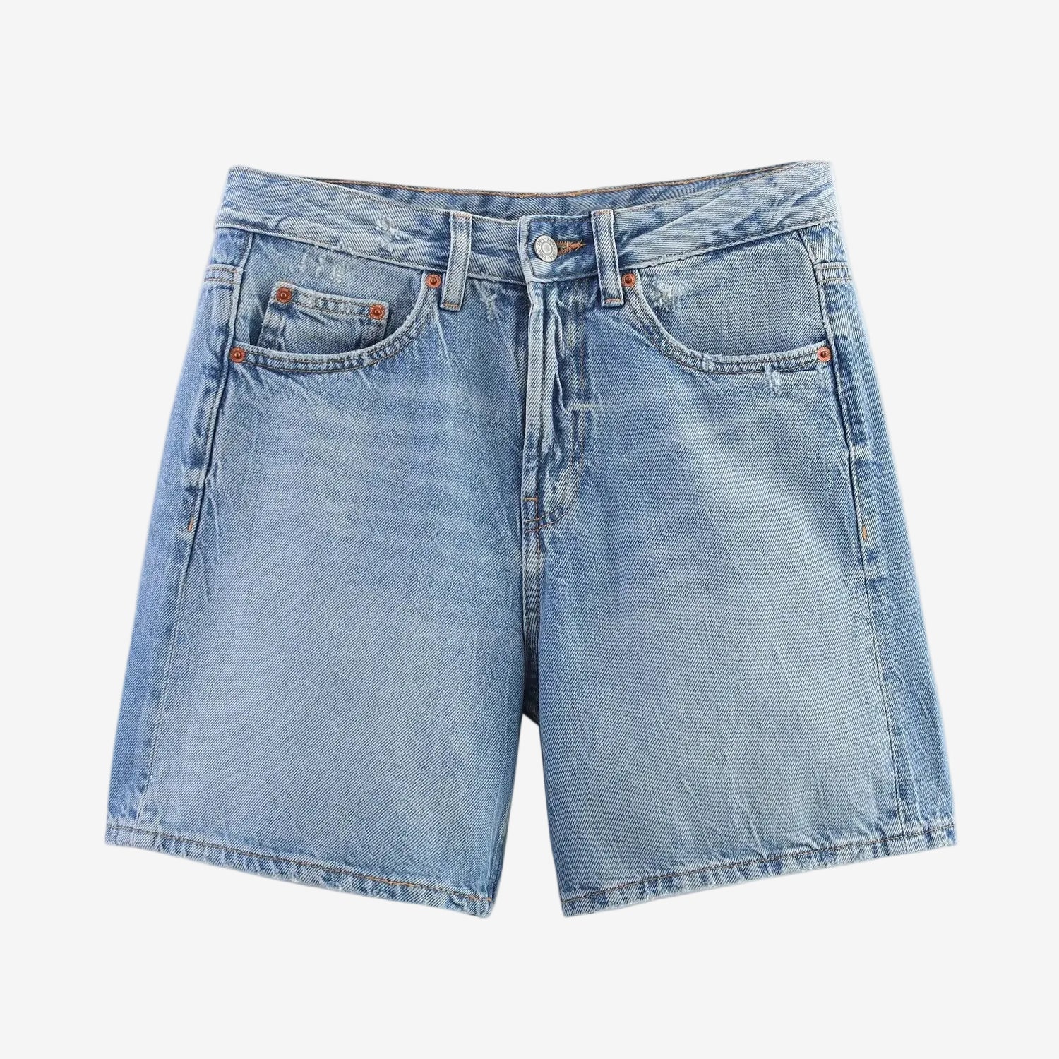 Mid-Waist-Jeansshorts