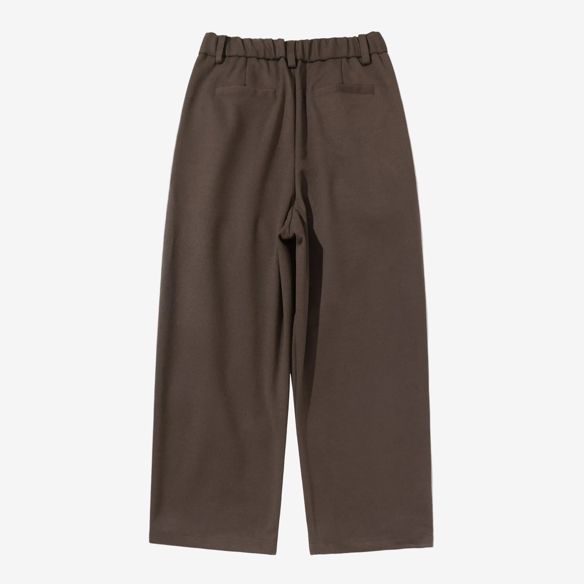 Double Pleat Wool Straight Leg Trousers