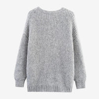 Long sleeved knitted cardigan sweater