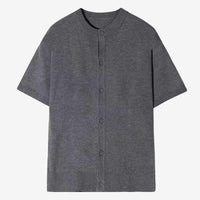 Seiden-Strick-T-Shirt mit kurzen Ärmeln