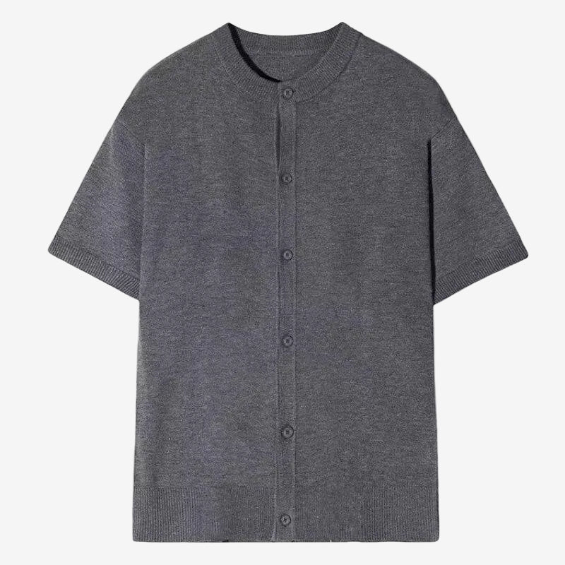 Seiden-Strick-T-Shirt mit kurzen Ärmeln