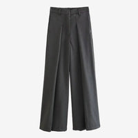Dunkelgraue Anzugfaltenhose