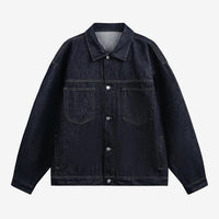 Doppel-Brusttaschen-Jeansjacke