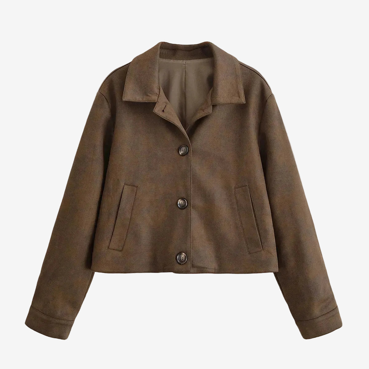 Dark brown flip collar jacket