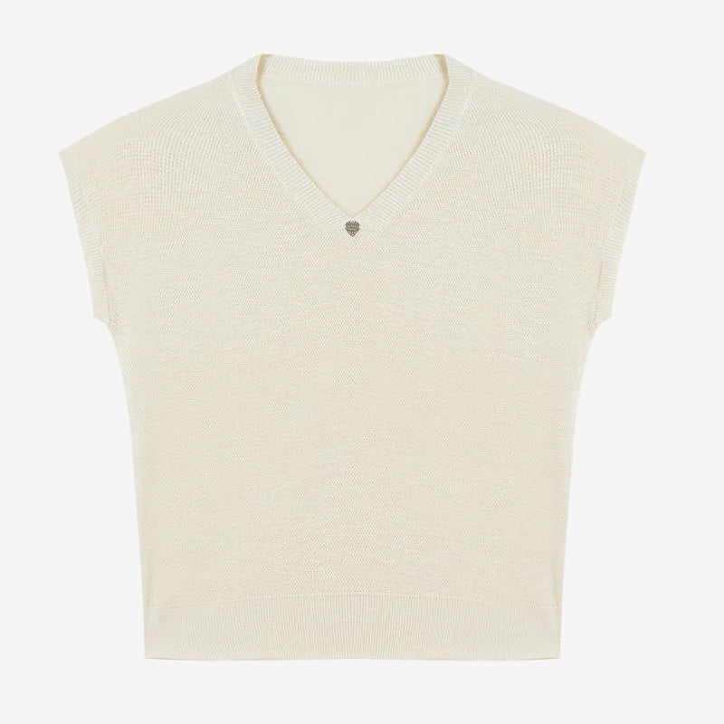Sleeveless V-neck top