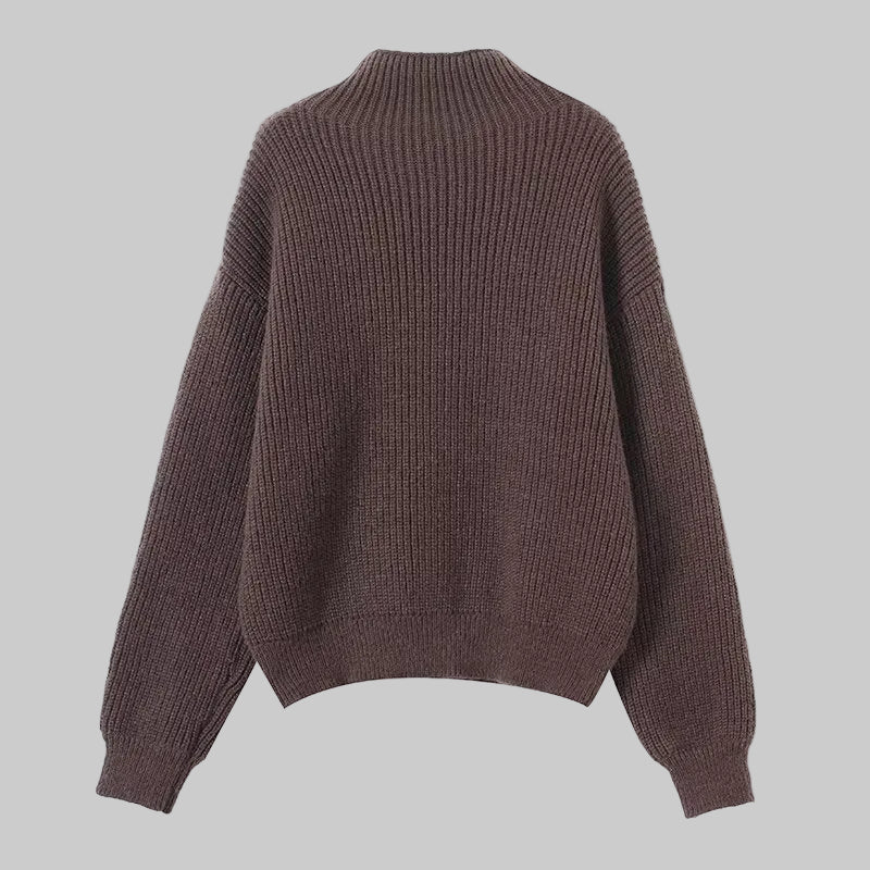 Brown Collard knit Sweater