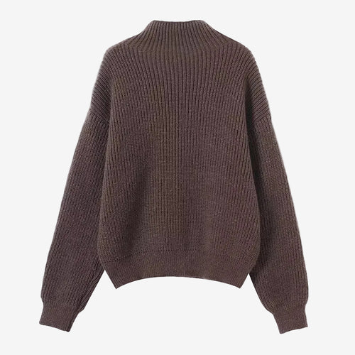 Brauner Rollkragenpullover