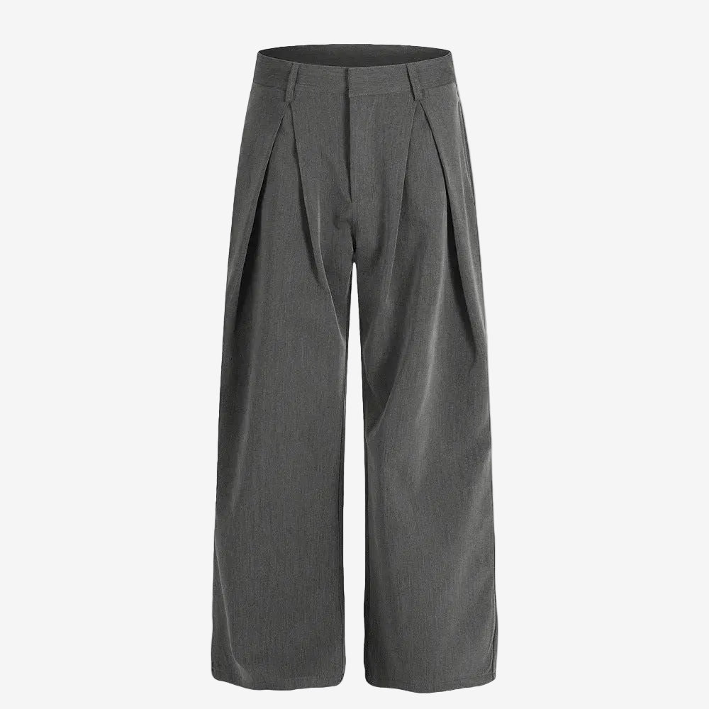 Pleated loose fit suit pants