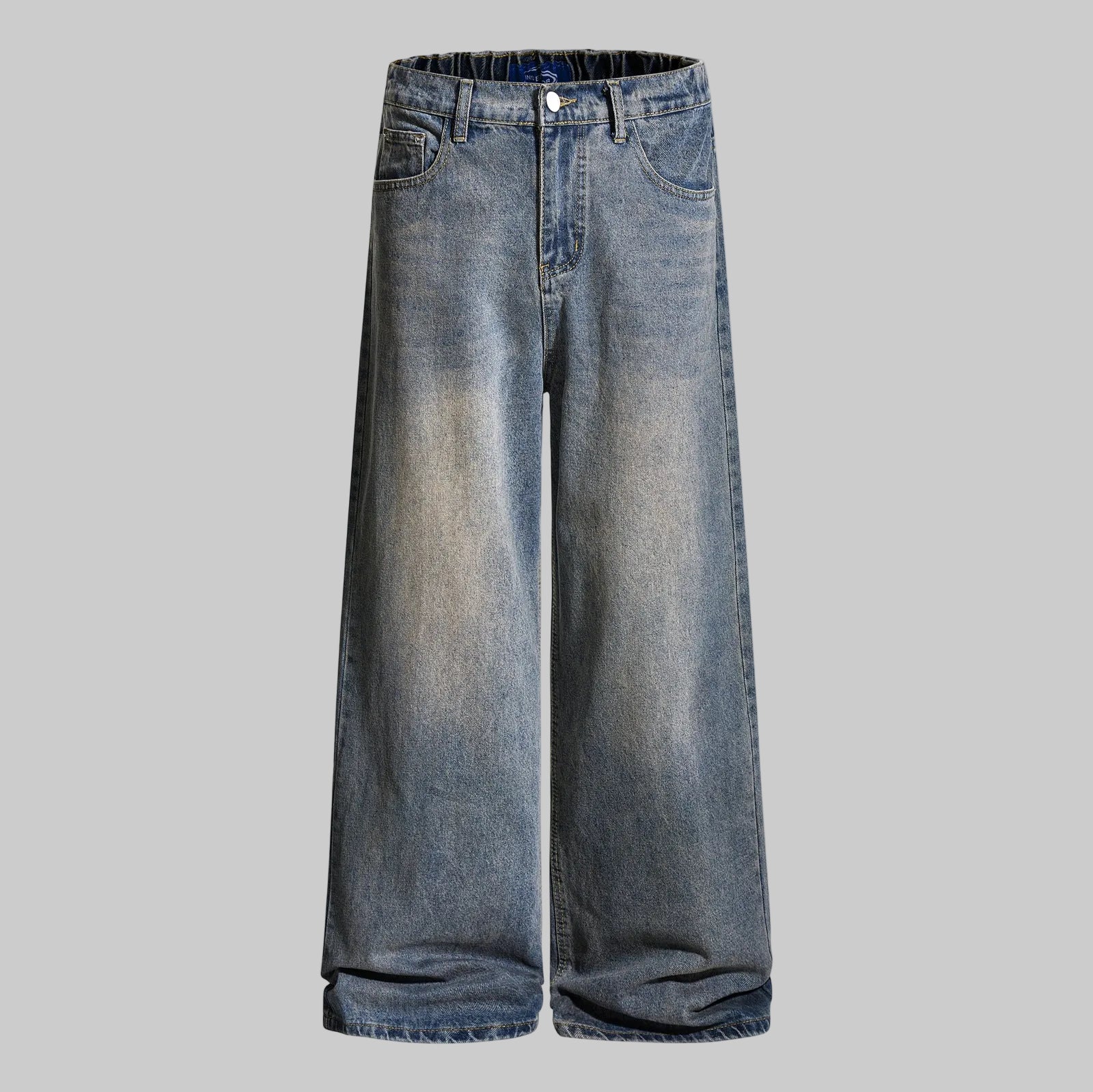 Blue straight leg denim