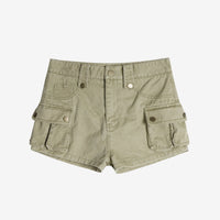 Khaki workwear denim hotpants