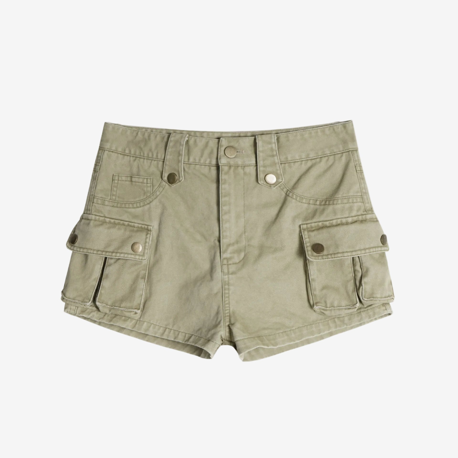 Khaki workwear denim hotpants