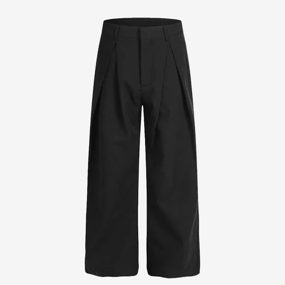 Pleated loose fit suit pants