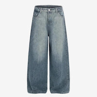 Blaue, weit geschnittene Jeans