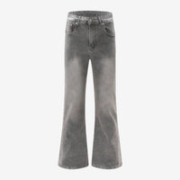 Grey Micro Flared Denim