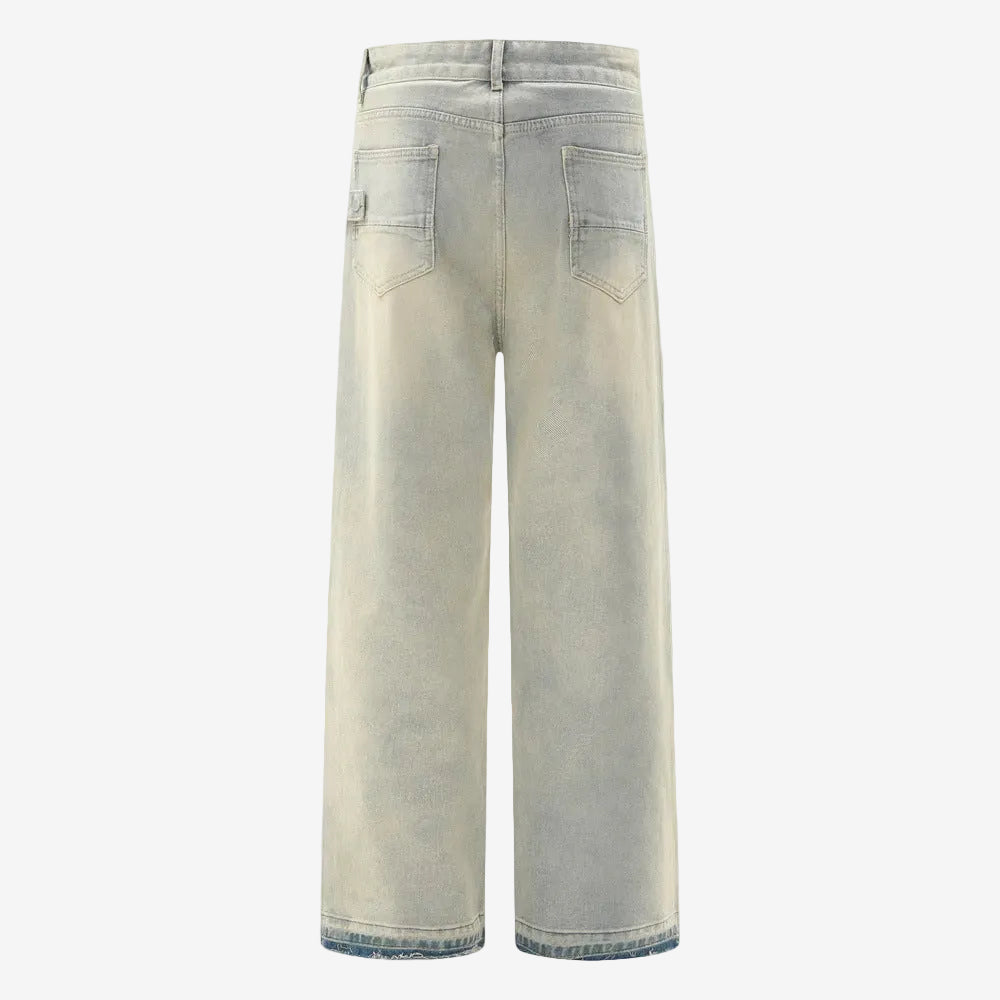 Clay washed straight Leg Denim