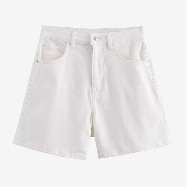 Mid Waist Denim Shorts