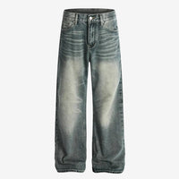 Marineblaue weite Jeans
