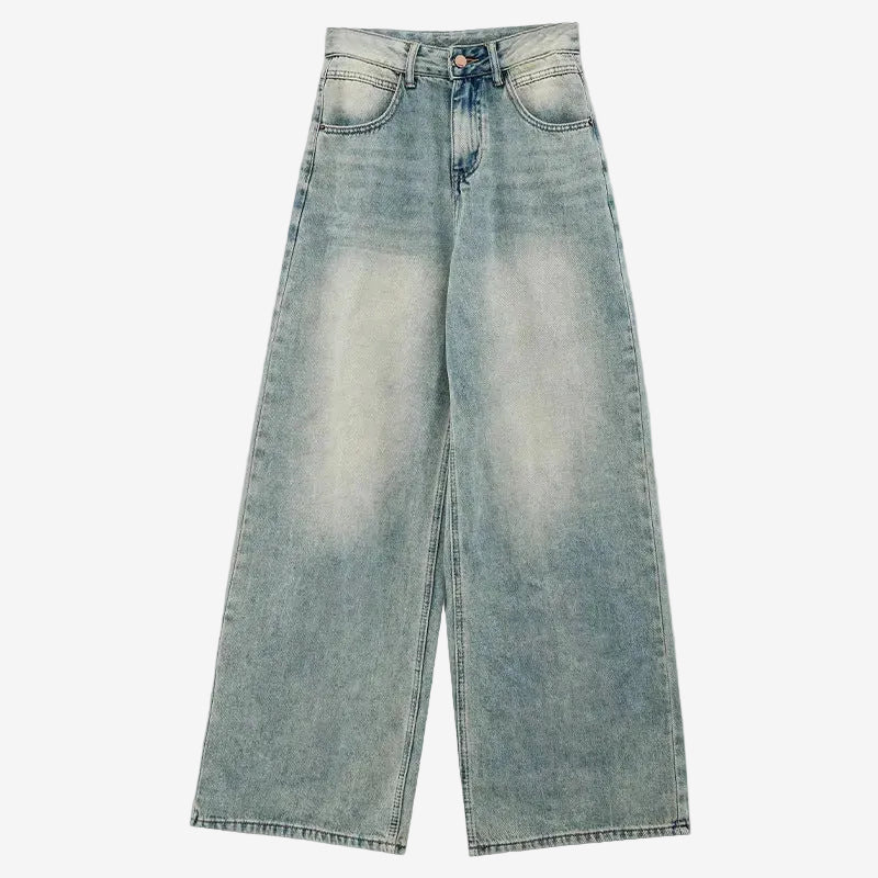 Blue washed straight Leg Denim