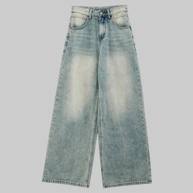 Blue washed straight Leg Denim