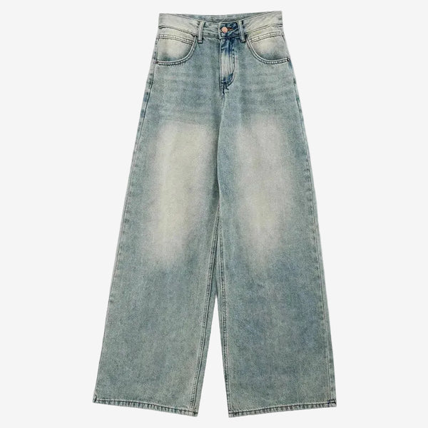 Blue washed straight Leg Denim