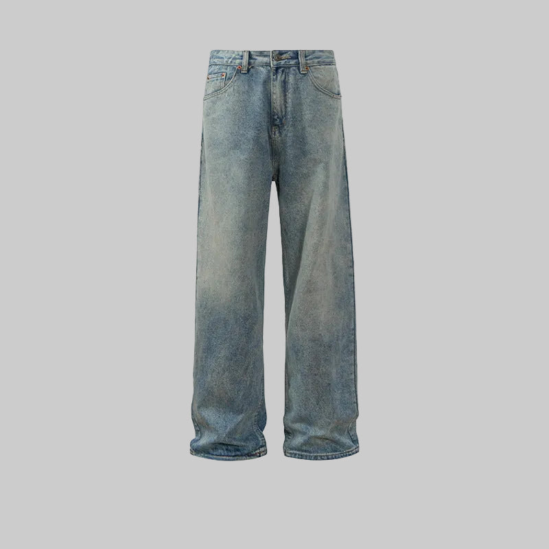 Blue washed Straight leg denim