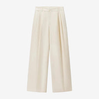 Ivory high waisted pleated pants