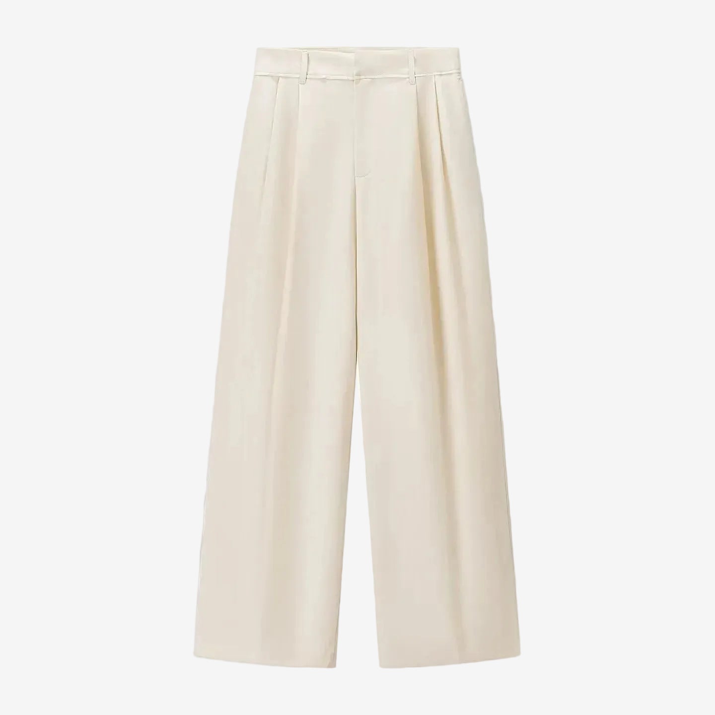 Ivory high waisted pleated pants