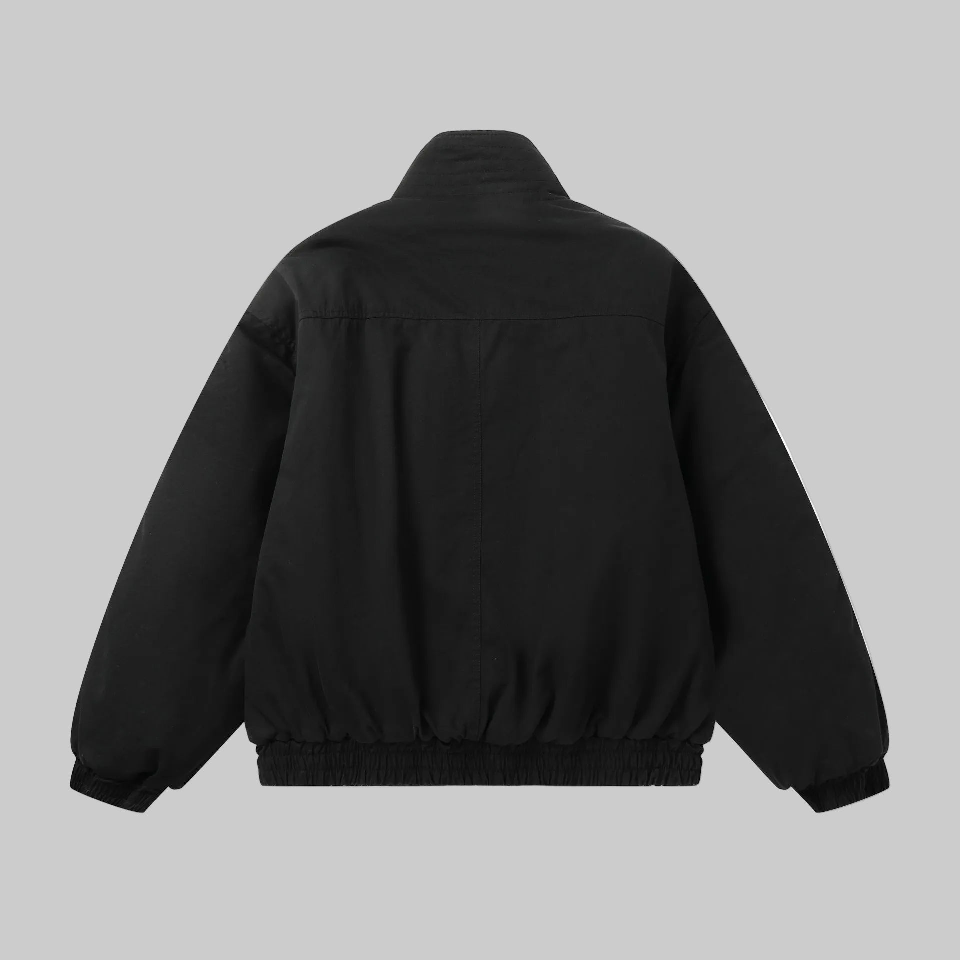 Black layered outerwear jacket